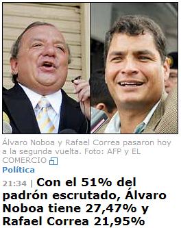 Álvaro Noboa y Rafael Correa